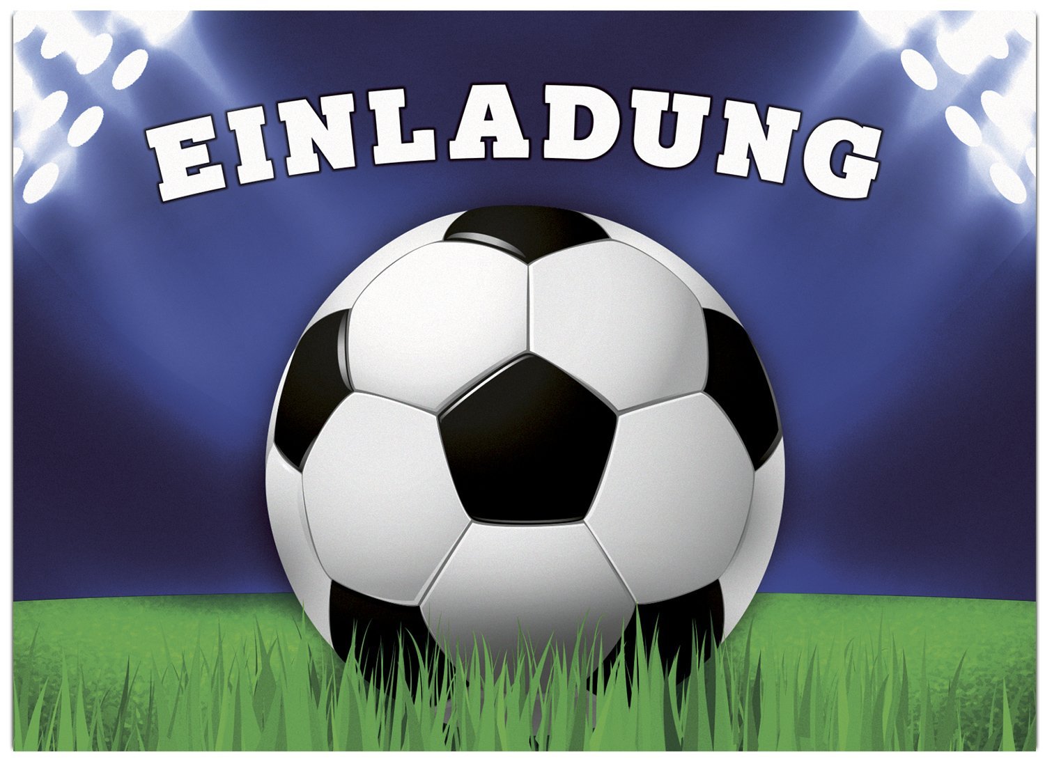 Fußball-Kindergeburtstag Einladungskarten-Set – 16-teilig, Inkl. Umschläge, Tüten, Aufkleber & Mehr